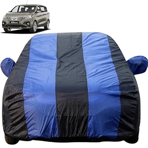autofact car body cover with mirror pockets compatible for toyota rumion triple stitched bottom fully elastic royal blue color