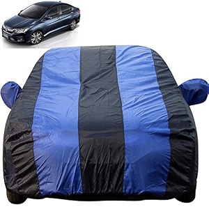 autofact car body cover with mirror pockets compatible for honda city idtech 2014 to 2018 triple stitched bottom fully elastic royal blue color