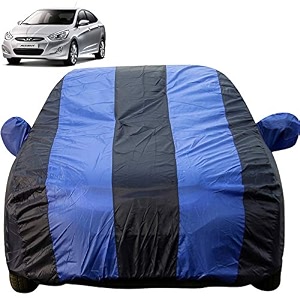 autofact car body cover with mirror pockets compatible for hyundai accent triple stitched bottom fully elastic royal blue color