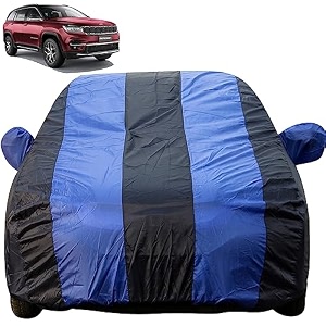 autofact car body cover with mirror pockets compatible for jeep meridian triple stitched bottom fully elastic royal blue color