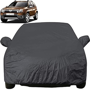 autofact car body cover with mirror pockets compatible for renaults duster triple stitched bottom fully elastic checks design