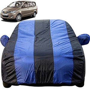 autofact car body cover with mirror pockets compatible for chevrolet enjoy triple stitched bottom fully elastic royal blue color
