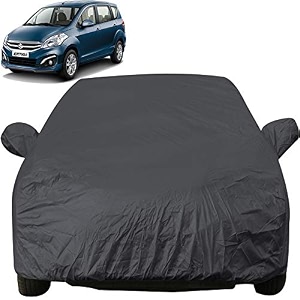 autofact car body cover with mirror pockets compatible for maruti ertiga triple stitched bottom fully elastic black color