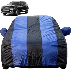 autofact car body cover with mirror pockets compatible for hyundai santa fe triple stitched bottom fully elastic royal blue color