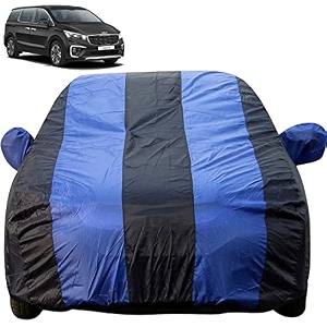 autofact car body cover with mirror pockets compatible for kia carnival triple stitched bottom fully elastic royal blue color