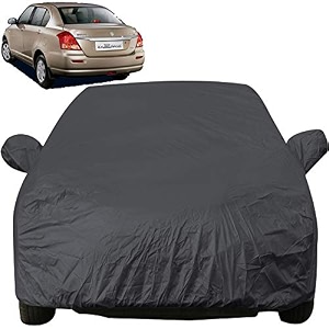 autofact car body cover with mirror pockets compatible for maruti swift dzire 2005 to 2011 triple stitched bottom fully elastic checks design