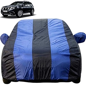 autofact car body cover with mirror pockets compatible for nissan terrano triple stitched bottom fully elastic royal blue color