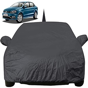 autofact car body cover with mirror pockets compatible for volkswagen ameo triple stitched bottom fully elastic black color