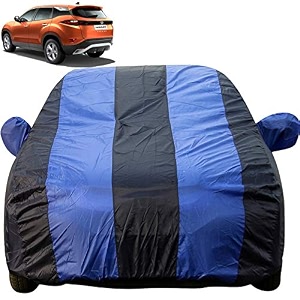 autofact car body cover with mirror pockets compatible for tata harrier triple stitched bottom fully elastic royalnavy blue