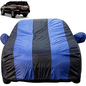 autofact car body cover with mirror pockets compatible for toyota fortuner triple stitched bottom fully elastic royal blue color
