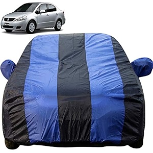 autofact car body cover with mirror pockets compatible for maruti sx4 triple stitched bottom fully elastic royal blue color