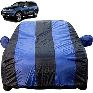autofact car body cover with mirror pockets compatible for mitsubishi pajero triple stitched bottom fully elastic royal blue color