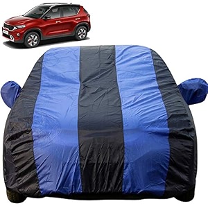 autofact car body cover with mirror pockets compatible for kia sonet triple stitched bottom fully elastic royalnavy blue