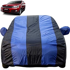 autofact car body cover with mirror pockets compatible for mahindra xylo triple stitched bottom fully elastic royal blue color