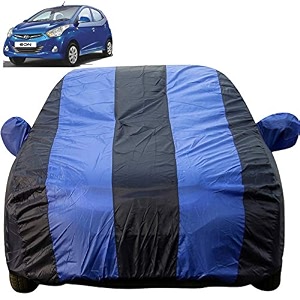 autofact car body cover with mirror pockets compatible for hyundai eon triple stitched bottom fully elastic royal blue color