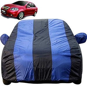 autofact car body cover with mirror pockets compatible for chevrolet aveo triple stitched bottom fully elastic royal blue color