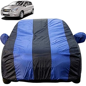 autofact car body cover with mirror pockets compatible for chevrolet sail uva triple stitched bottom fully elastic royal blue color