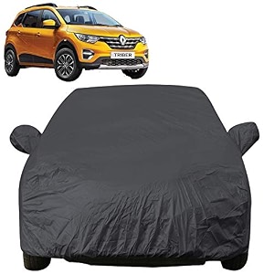 autofact car body cover with mirror pockets compatible for renaults tribertriple stitched bottom fully elastic dark grey