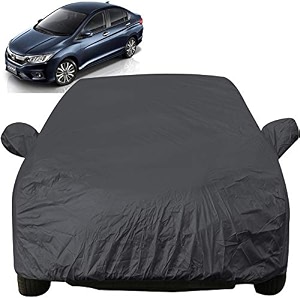 autofact car body cover with mirror pockets compatible for honda city idtech 2014 to 2018 triple stitched bottom fully elastic black color