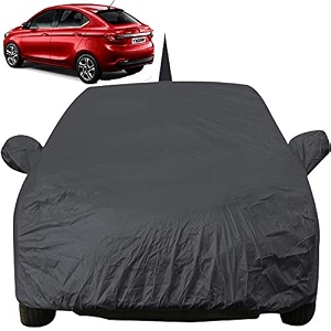 autofact car body cover with mirror pockets compatible for tata tigor triple stitched bottom fully elastic checks design