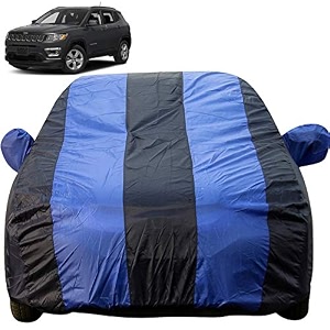 autofact car body cover with mirror pockets compatible for jeep compass triple stitched bottom fully elastic royal blue color