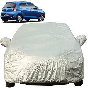 autofact car body cover with mirror pockets compatible for hyundai santro 20192020 triple stitched bottom fully elastic silver