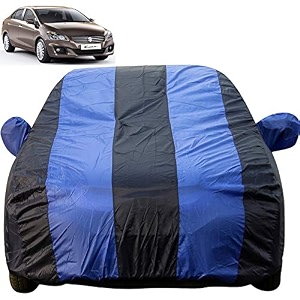autofact car body cover with mirror pockets compatible for maruti ciaz triple stitched bottom fully elastic royal blue color