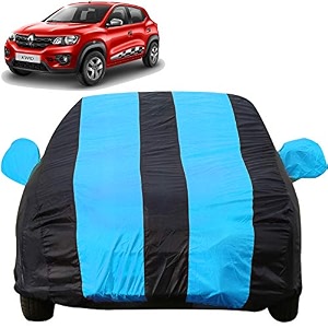 autofact car body cover with mirror pockets compatible for renaults kwid triple stitched bottom fully elastic teak blue color