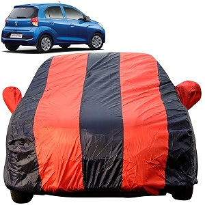 autofact car body cover with mirror pockets compatible for hyundai santro 20192020 triple stitched bottom fully elastic rednavy blue