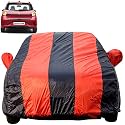 Autofact Car Body Cover with Mirror Pockets Compatible for Hyundai Grand I10 Nios (Triple Stitched, Bottom Fully Elastic, Red/Navy Blue)