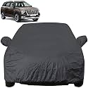 Autofact Car Body Cover with Mirror Pockets Compatible for Hyundai Alcazar (Triple Stitched, Bottom Fully Elastic, Dark Grey)