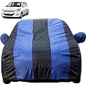 Autofact Car Body Cover with Mirror Pockets Compatible for Hyundai i10 (Triple Stitched, Bottom Fully Elastic, Royal Blue Color)