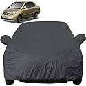 Autofact Car Body Cover with Mirror Pockets Compatible for Tata Manza (Triple Stitched, Bottom Fully Elastic, Dark Grey)