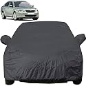 Autofact Car Body Cover with Mirror Pockets Compatible for Skoda Laura (Triple Stitched, Bottom Fully Elastic, Dark Grey)