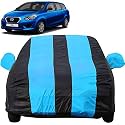 Autofact Car Body Cover with Mirror Pockets Compatible for Nissan Datsun Go Plus (Triple Stitched, Bottom Fully Elastic, Teak Blue Color)