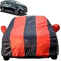Autofact Car Body Cover with Mirror Pockets Compatible for Mahindra Marazzo (Triple Stitched, Bottom Fully Elastic, Red/Navy Blue)