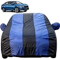 Autofact Car Body Cover with Mirror Pockets Compatible for Skoda Slavia (Triple Stitched, Bottom Fully Elastic, Royal Blue Color)