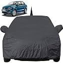 Autofact Car Body Cover with Mirror Pockets Compatible for Volkswagen Ameo (Triple Stitched, Bottom Fully Elastic, Black Color)