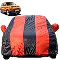 Autofact Car Body Cover with Mirror Pockets Compatible for Maruti Spresso (Triple Stitched, Bottom Fully Elastic, Red/Navy Blue)