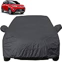 Autofact Car Body Cover with Mirror Pockets Compatible for Mahindra KUV100 (Triple Stitched, Bottom Fully Elastic, Black Color)