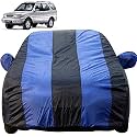Autofact Car Body Cover with Mirror Pockets Compatible for Tata Safari (Triple Stitched, Bottom Fully Elastic, Royal Blue Color)