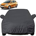 Autofact Car Body Cover with Mirror Pockets Compatible for Tata Tiago (Triple Stitched, Bottom Fully Elastic, Black Color)