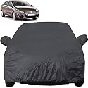 Autofact Car Body Cover with Mirror Pockets Compatible for Maruti Ciaz (Triple Stitched, Bottom Fully Elastic, Dark Grey)