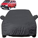 Autofact Car Body Cover with Mirror Pockets Compatible for Maruti Eeco (Triple Stitched, Bottom Fully Elastic, Black Color)