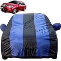 Autofact Car Body Cover with Mirror Pockets Compatible for Chevrolet Aveo (Triple Stitched, Bottom Fully Elastic, Royal Blue Color)