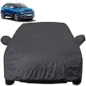 Autofact Car Body Cover with Mirror Pockets Compatible for Tata Punch (Triple Stitched, Bottom Fully Elastic, Dark Grey)