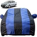 Autofact Car Body Cover with Mirror Pockets Compatible for Toyota Yaris (Triple Stitched, Bottom Fully Elastic, Royal Blue Color)