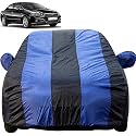 Autofact Car Body Cover with Mirror Pockets Compatible for Fiat Linea (Triple Stitched, Bottom Fully Elastic, Royal Blue Color)