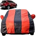 Autofact Car Body Cover with Mirror Pockets Compatible for Kia Seltos (Triple Stitched, Bottom Fully Elastic, Red/Navy Blue)