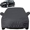 Autofact Car Body Cover with Mirror Pockets Compatible for Toyota Etios Liva (Triple Stitched, Bottom Fully Elastic, Dark Grey)